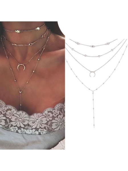 Srebrny naszyjnik 4w1