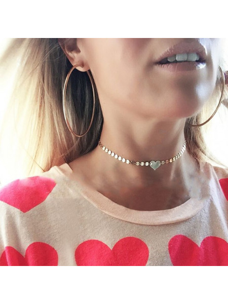 Złoty naszyjnik choker ze złotym sercem