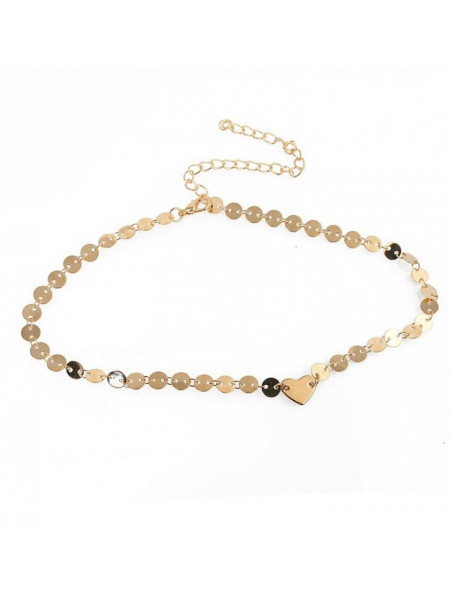 Złoty naszyjnik choker ze złotym sercem 2