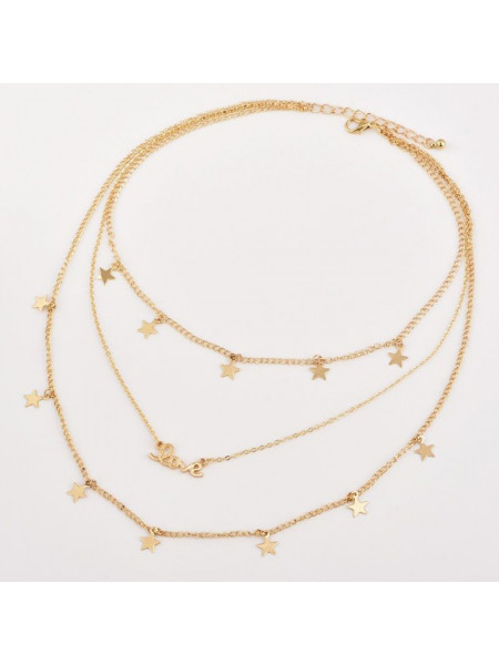 Naszyjnik złoty multi stars - love 2