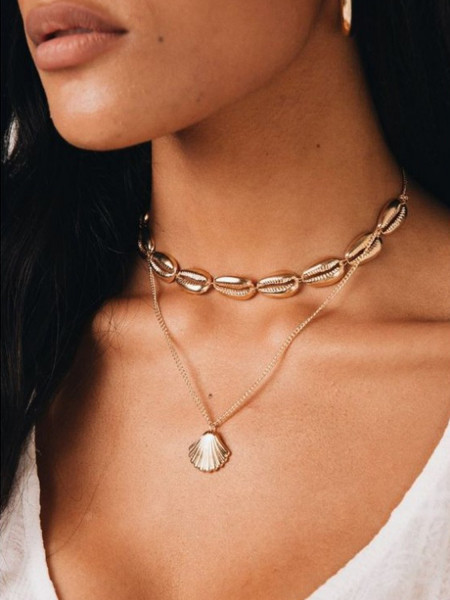 Naszyjnik multi celebrytka muszelki