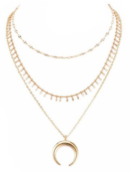 Długi multi naszyjnik księżyc 2