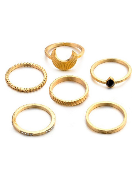 Zestaw 6 pierścionków złote 2