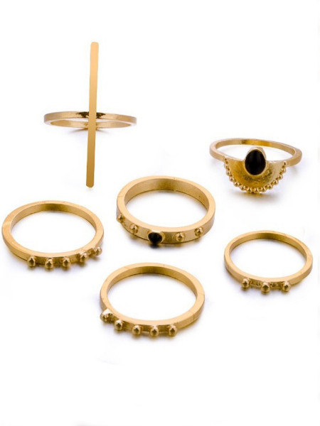 Zestaw 6 złotych pierścionków 2