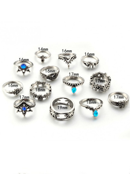 Zestaw 13 pierścionków srebrne 2