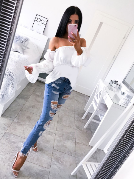 Bluzka hiszpanka z falbanką...