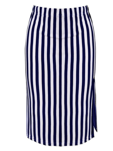 Ołówkowa spódnica w paski z... 2