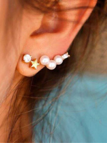 Kolczyki nausznice perełki