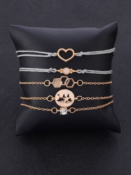 Zestaw bransoletek 5w1 serce