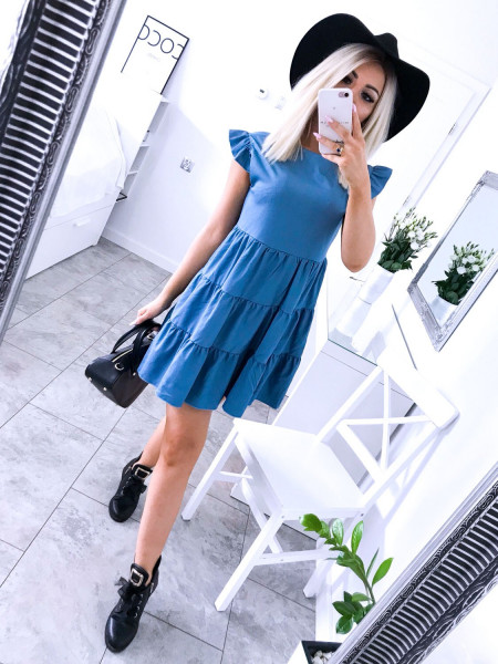 Trapezowa mini sukienka z...