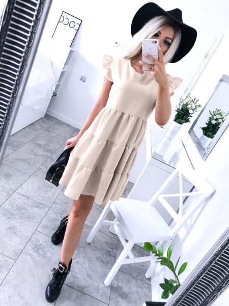 Trapezowa mini sukienka z...