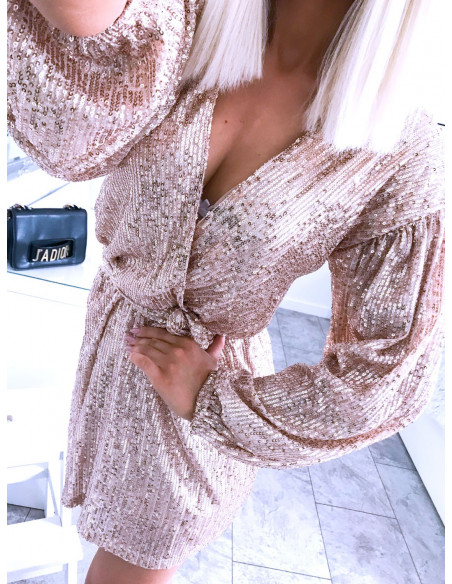 Cekinowa sukienka z paskiem JENNIFER