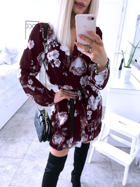 Rozkloszowana sukienka w kwiatowy print LARISSA 2