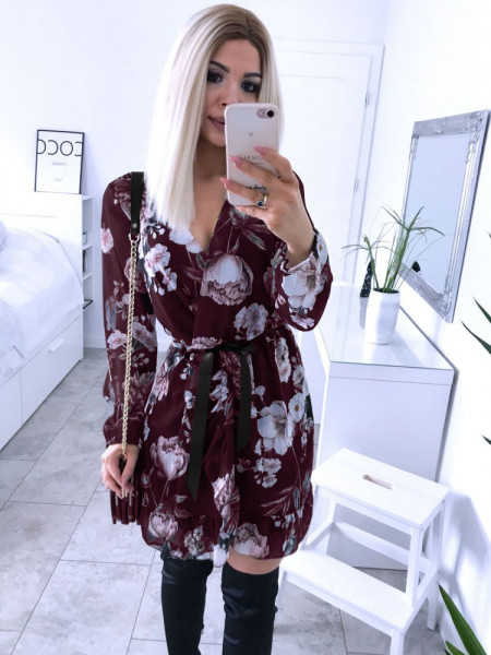 Rozkloszowana sukienka w kwiatowy print LARISSA