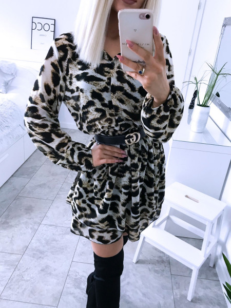 Rozkloszowana sukienka w zwierzęcy print ENRICA 2