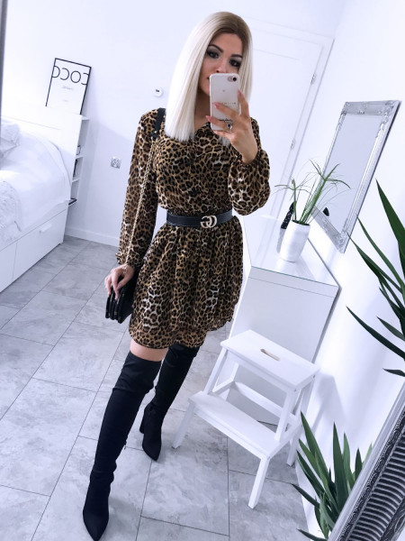 Rozkloszowana sukienka w zwierzęcy print ENRICA 2