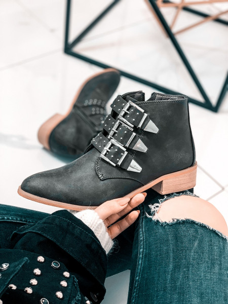 Botki z klamrami - khaki 2