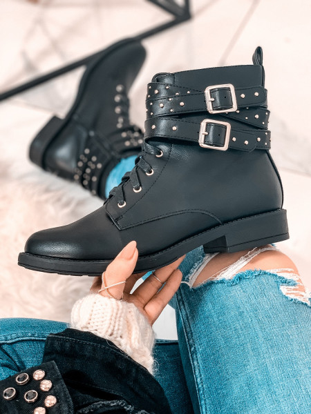 Czarne botki z ozdobnymi... 2