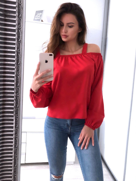 Zwiewna bluzka na ramiączkach EVELYN - malina