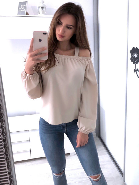 Zwiewna bluzka na ramiączkach EVELYN - latte 2