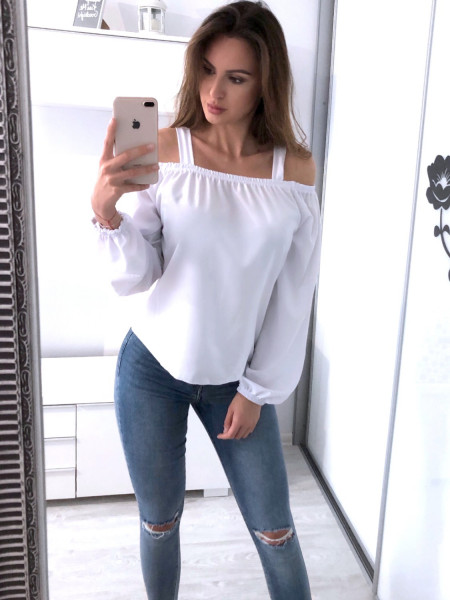 Zwiewna bluzka na ramiączkach EVELYN - latte