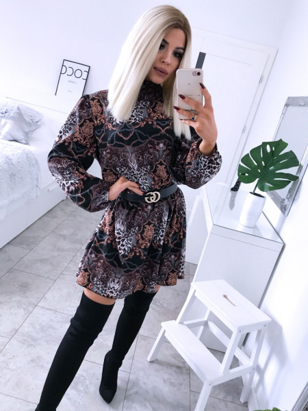 Rozkloszowana sukienka w print JOANNA - wzór 1