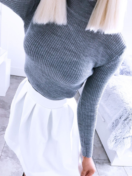 Dopasowany sweterek ze stójką LUIZA - popiel 2