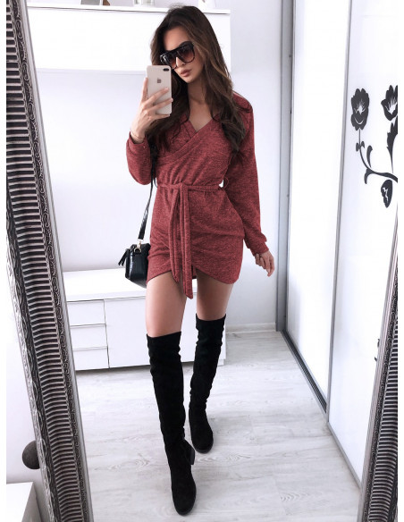 Swetrowa sukienka CATHERINA - malina