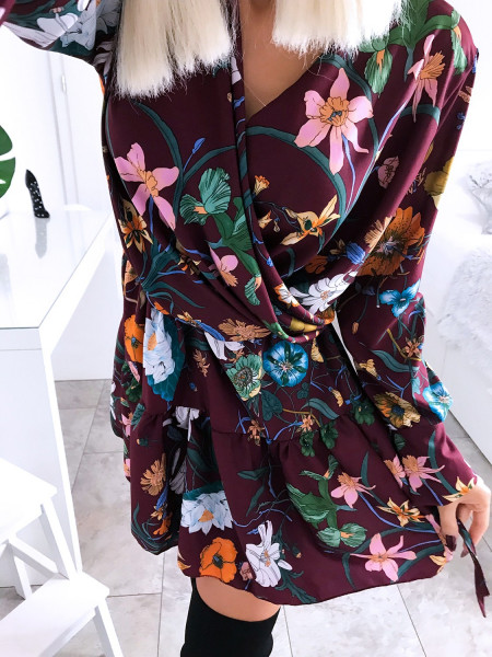 Rozkloszowana sukienka w kwiatowy print KATRIN - wzór 2