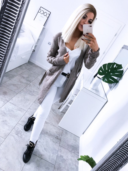 Sweterkowy kardigan Milena - Cappuccino