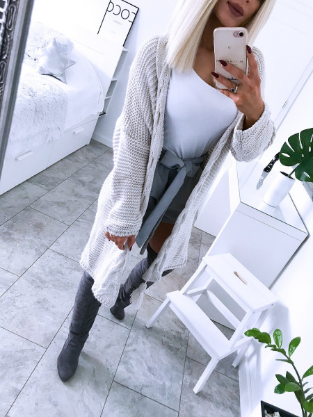 Sweterkowy kardigan Tanna- jasny beż 2