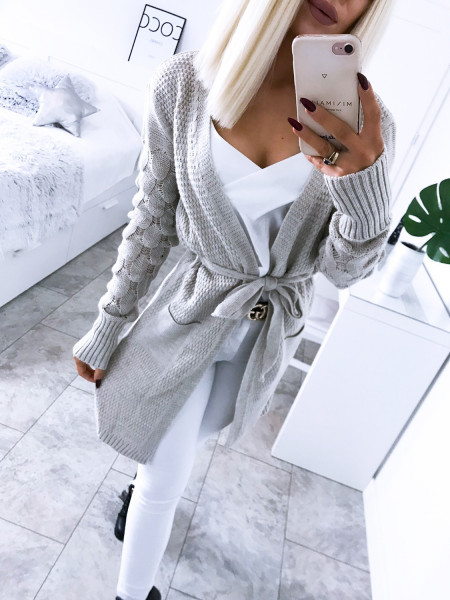 Sweterkowy kardigan Milena - Jasny beż 2