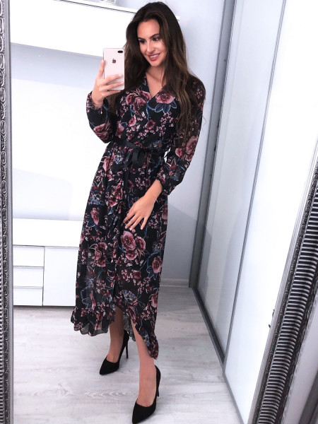 Sukienka maxi z falbaną WERONIKA - Wzór 2