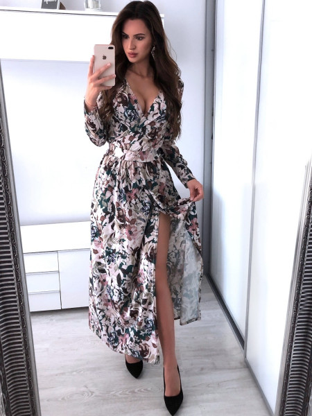 Sukienka maxi w print- LAURETTA - wzór 1