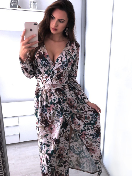 Sukienka maxi w print- LAURETTA - wzór 1 2