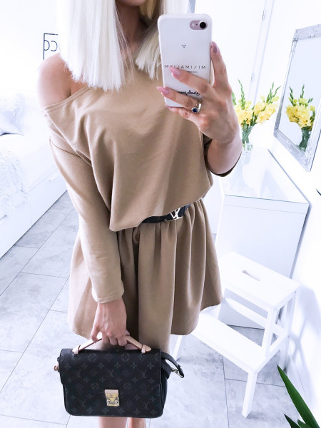 Dresowa sukienka z rozkloszowanym dołem EVELINE