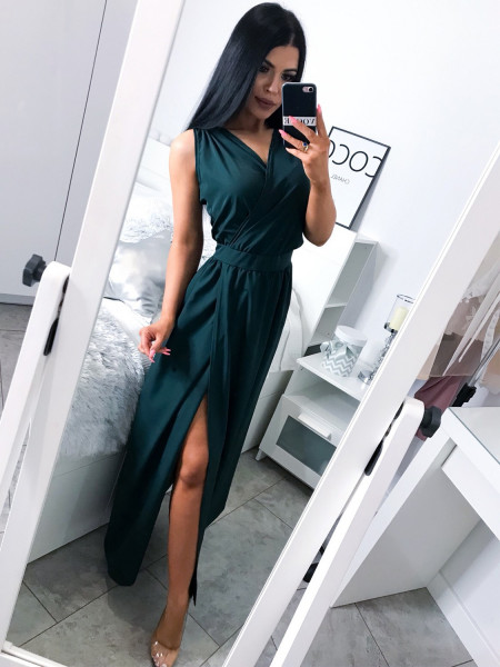 Maxi grecka sukienka kopertowa z rozcięciem PATI