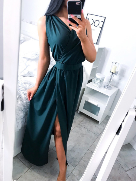 Maxi grecka sukienka kopertowa z rozcięciem PATI 2