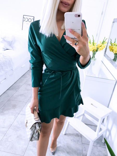 Przekładana sukienka z falbaną DOMINICA