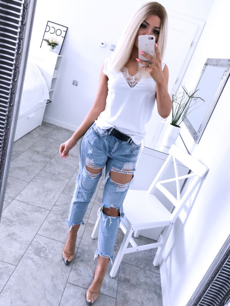 Klasyczna bluzka top z koronką NOAH 2