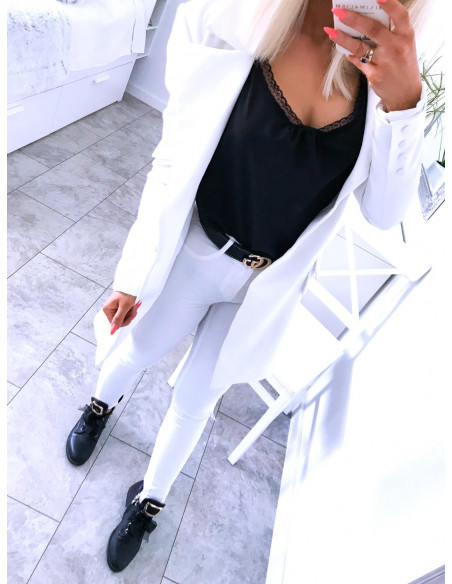 Klasyczna bluzka top z koronką JULIETT