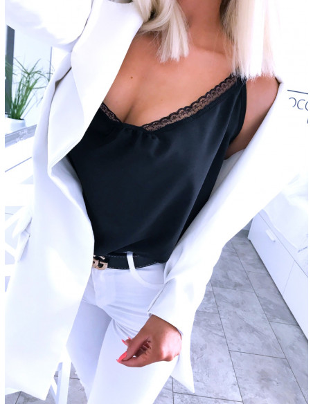 Klasyczna bluzka top z koronką JULIETT