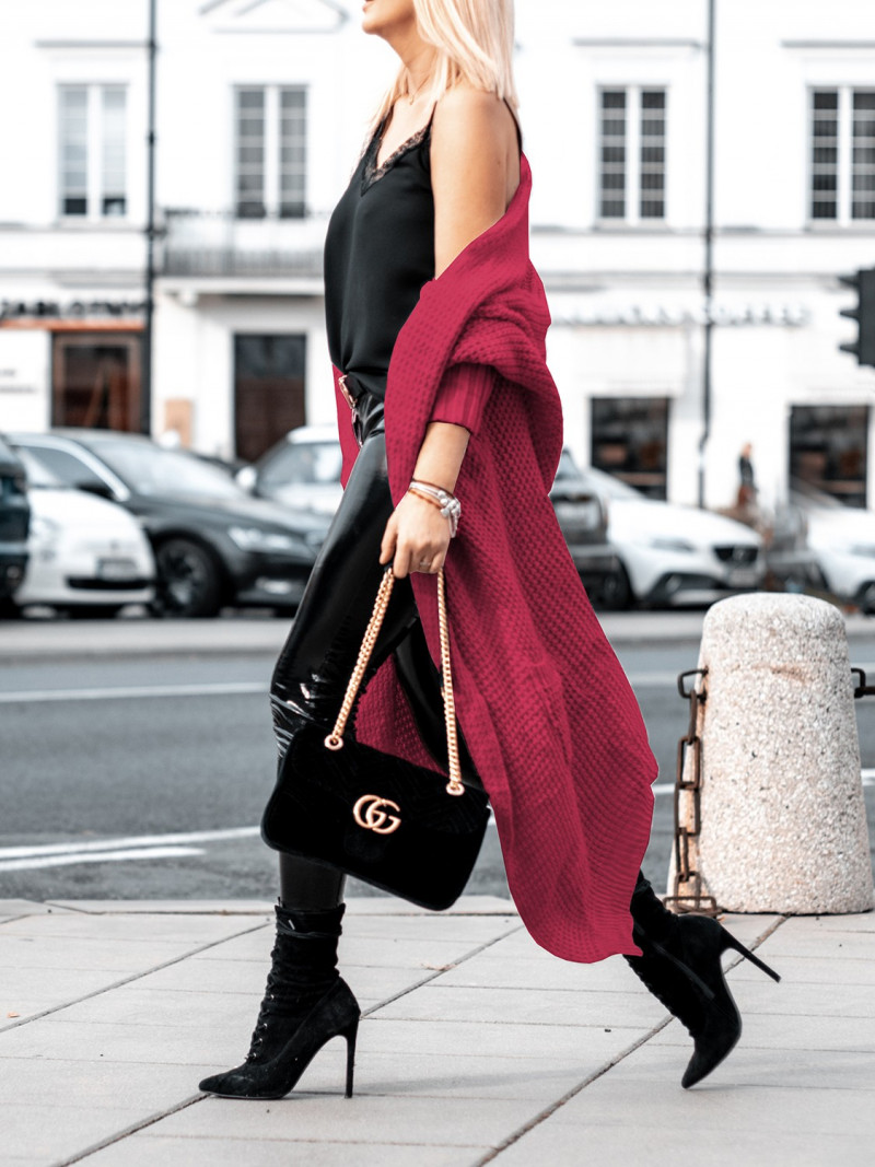 Pleciony sweterkowy kardigan SAIRA -...