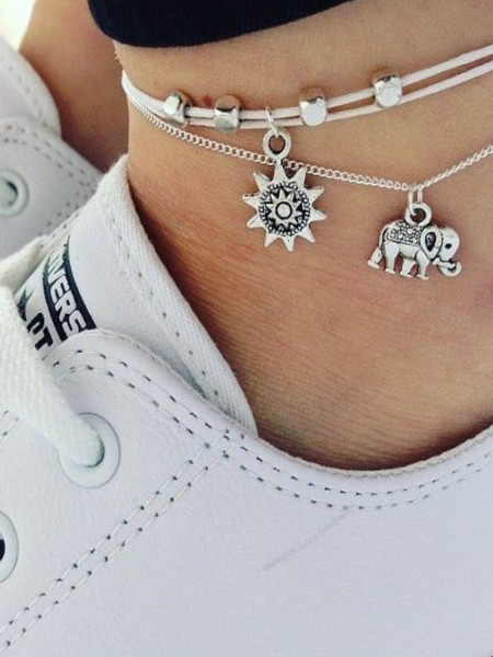 Zestaw 2w1 bransoletek na nogę