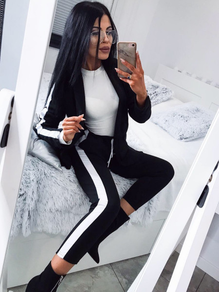 Kobiecy garnitur z modnym lampasem MAYRA