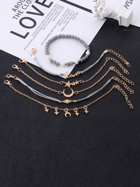 Zestaw bransoletek 4w1 złote 