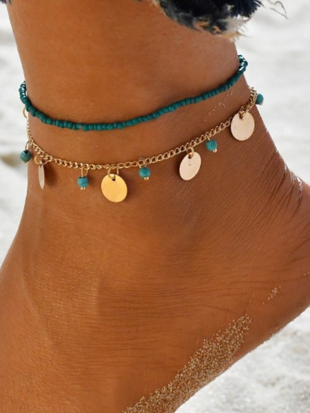 Bransoletka na stopę 2w1 złota 