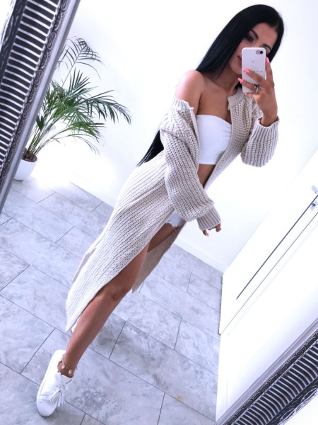 Pleciona narzutka kardigan...