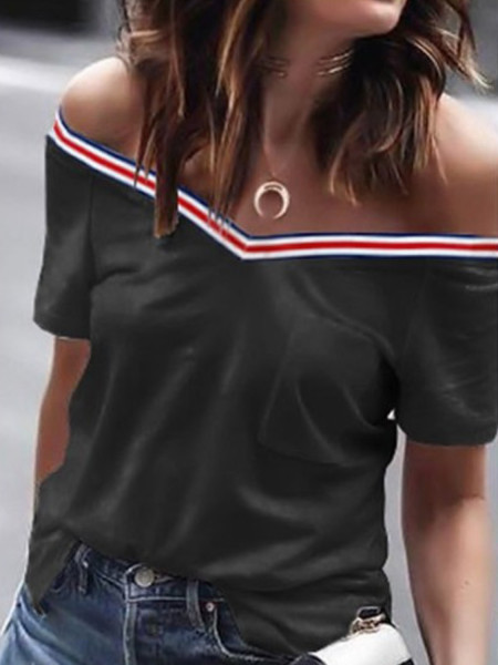 Bluzka t-shirt z odsłoniętymi ramionami 