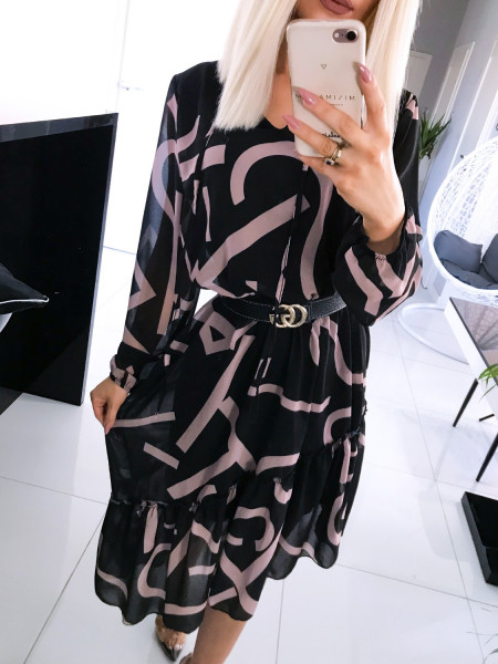 Asymetryczna sukienka w print BRITTA - wzór 2 2